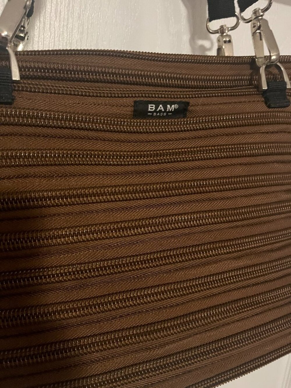 BAM Bags Brown Zipper Crossbody Bag